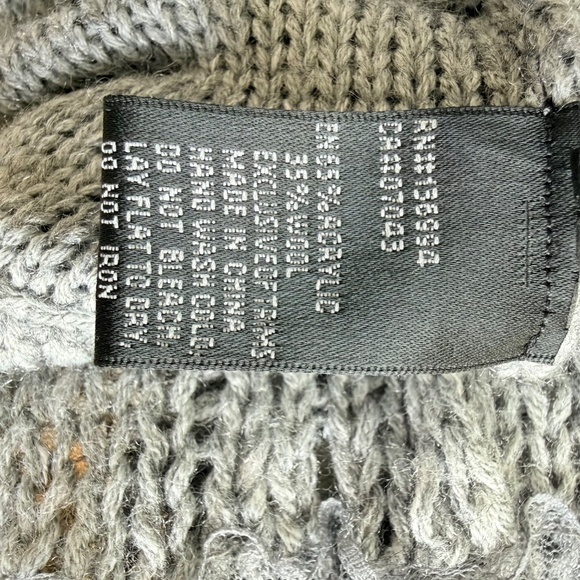 Y2K Coquette Grey Knit Lace Cardigan – Balletcore Fairy Grunge Tie Front - Picture 12 of 12